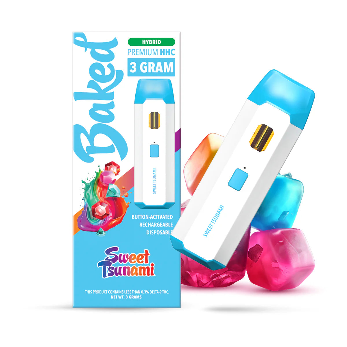 Baked 3 Gram HHC Pens - label and ingredients
