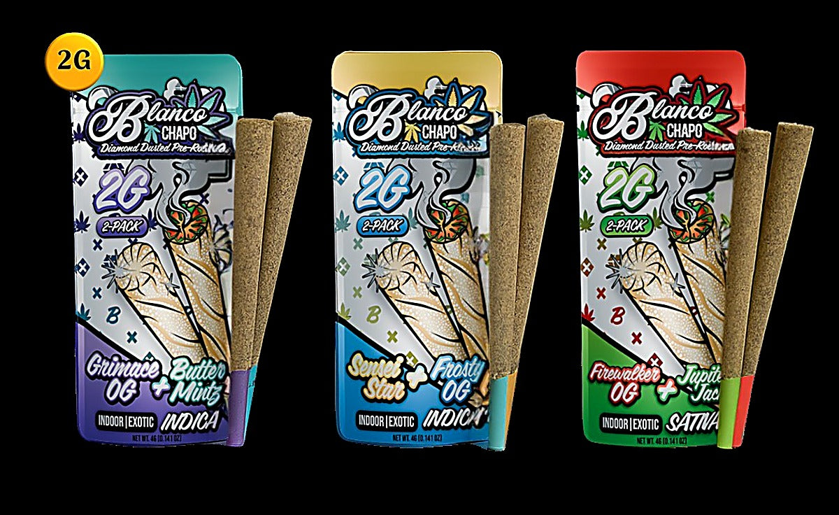 Blanco Chapo Diamond Dusted Pre-Rolls 2PK (4g Total) - Side View