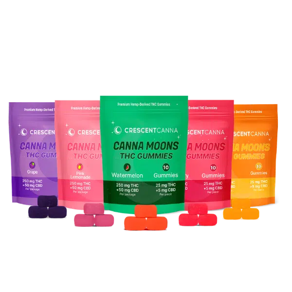 CrescentCanna Canna Moons THC Gummies 10pc (250mg THC + 50mg CBD Total) - product image
