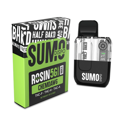Half Bak'd SUMO Dispo Rosin Blend 5G Disposable - Detail View