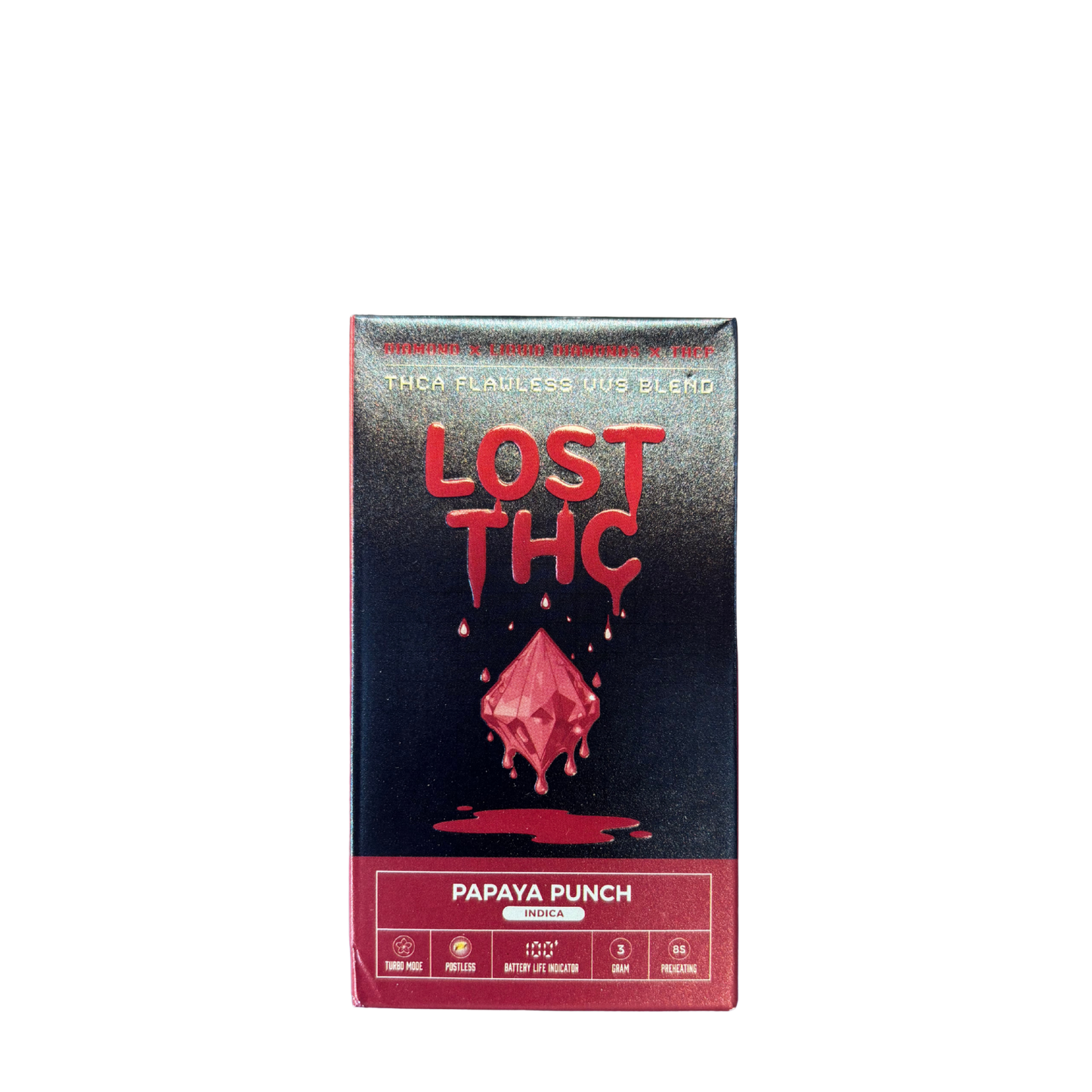flawless disposable vape Lost THC Flawless VVS Blend Liquid Diamonds THCP Disposable 3G
