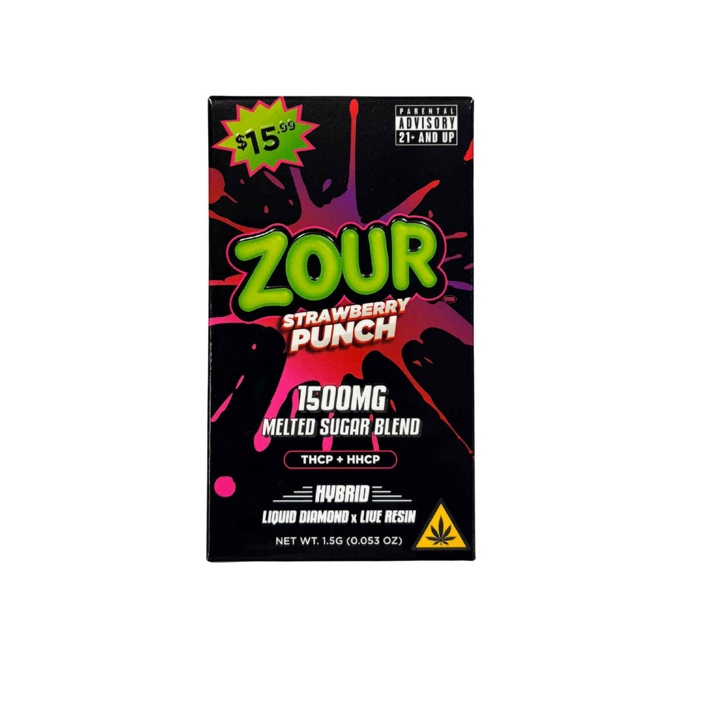 Zour THCP+HHCP Liquid Diamond x Live Resin 1.5G Melted Sugar Blend Disposable