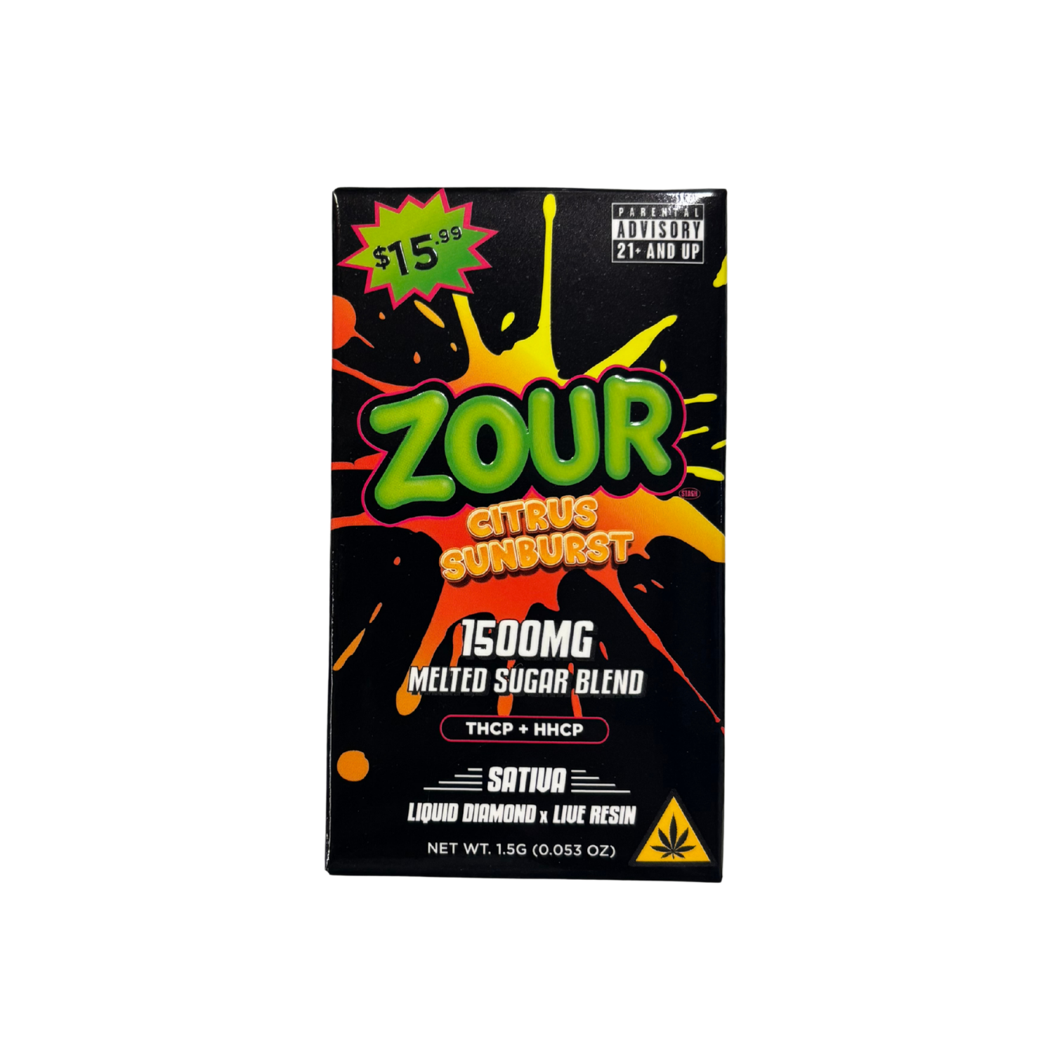 Zour THCP+HHCP Liquid Diamond x Live Resin 1.5G Melted Sugar Blend Disposable - image 6