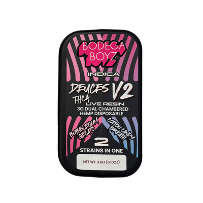 Bodega Boyz Deuces V2 THCA Live Resin 3G Dual Chambered Hemp Disposable