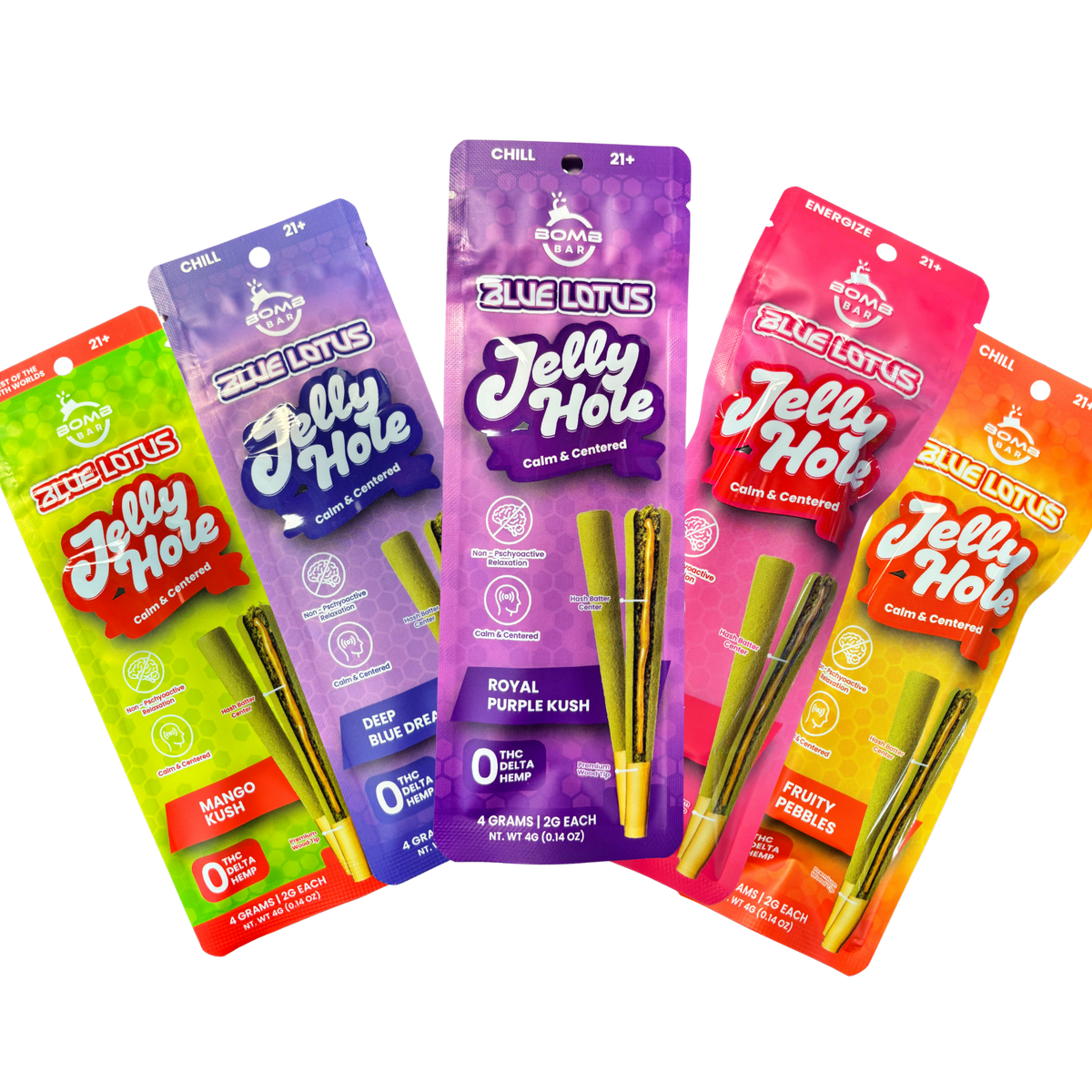 Bomb Bar Blue Lotus Jelly Hole 2 Prerolls (2g each)