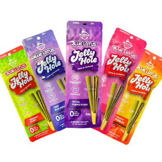 Bomb Bar Blue Lotus Jelly Hole 2 Prerolls (2g each)