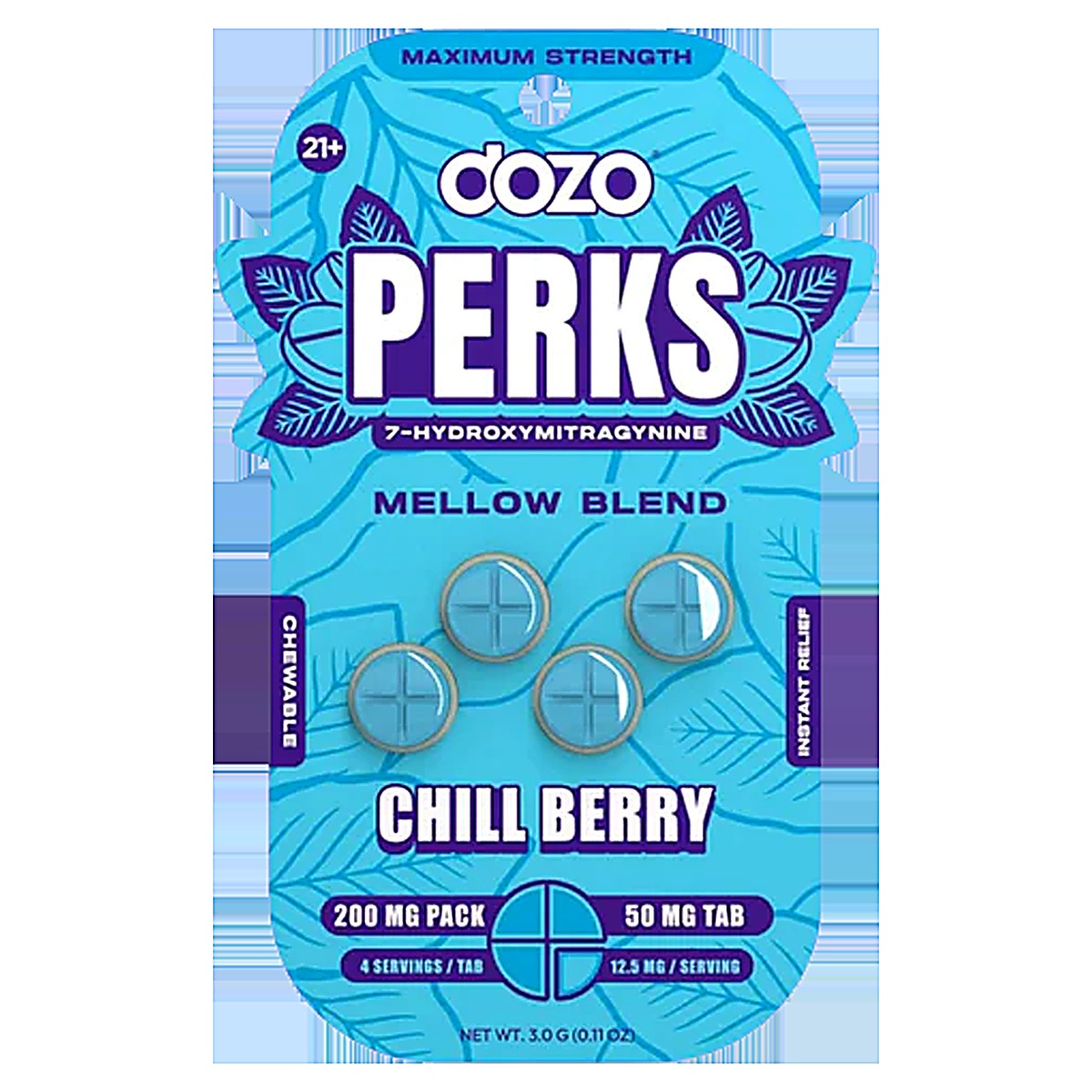 DOZO Perks 7 Hydroxymitragynine 200 MG Pack 50MG Per Tablet - View 6