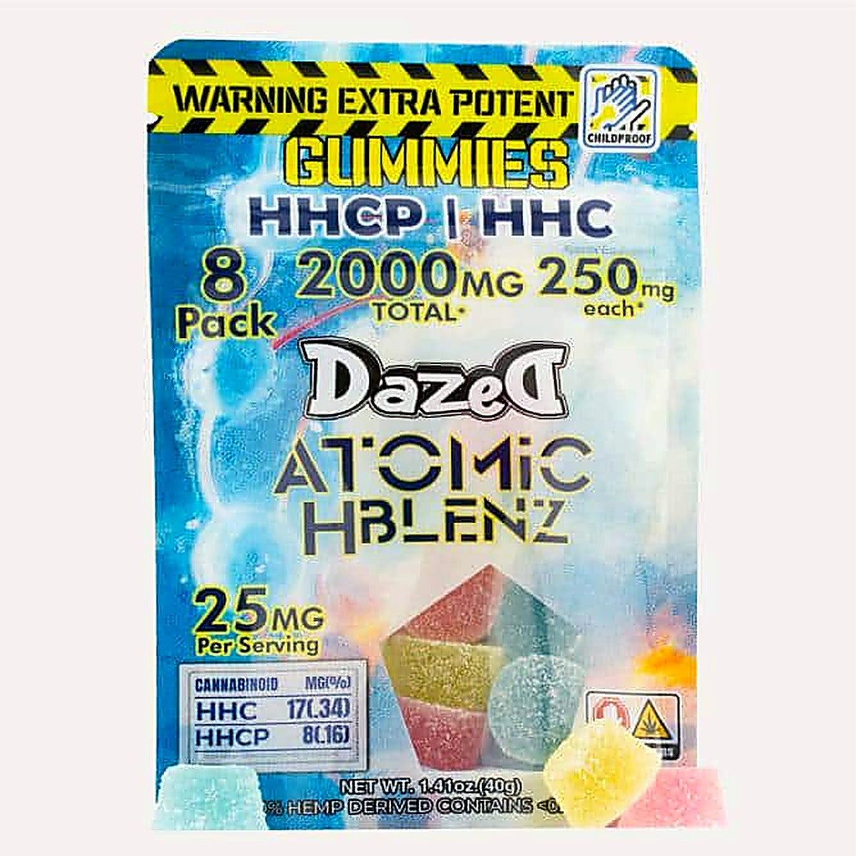 Dazed Atomic H Blenz 8 Pack 2000MG 250MG - Detail View