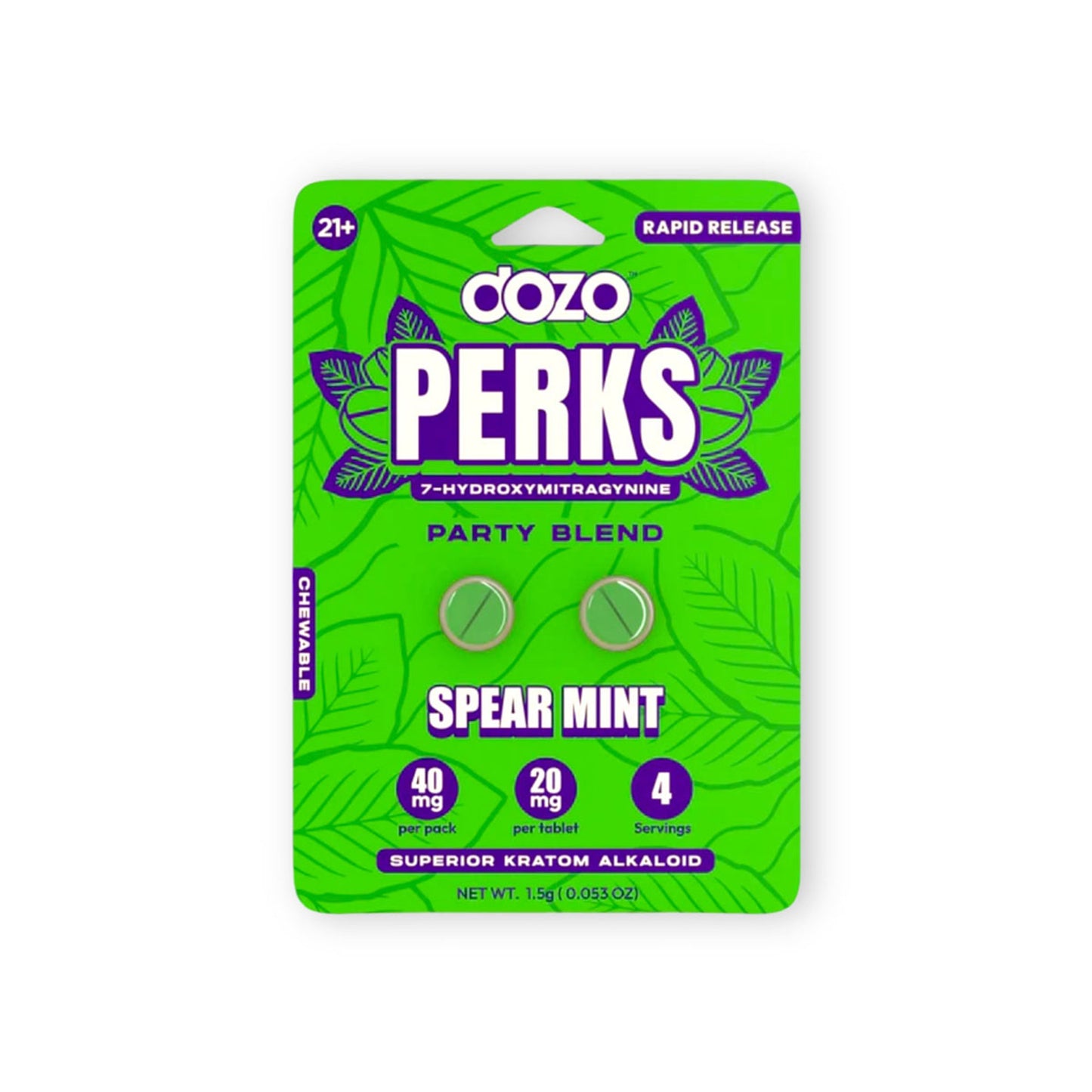 DOZO Perks 7 Hydroxymitragynine 6 Tablets (Copy)