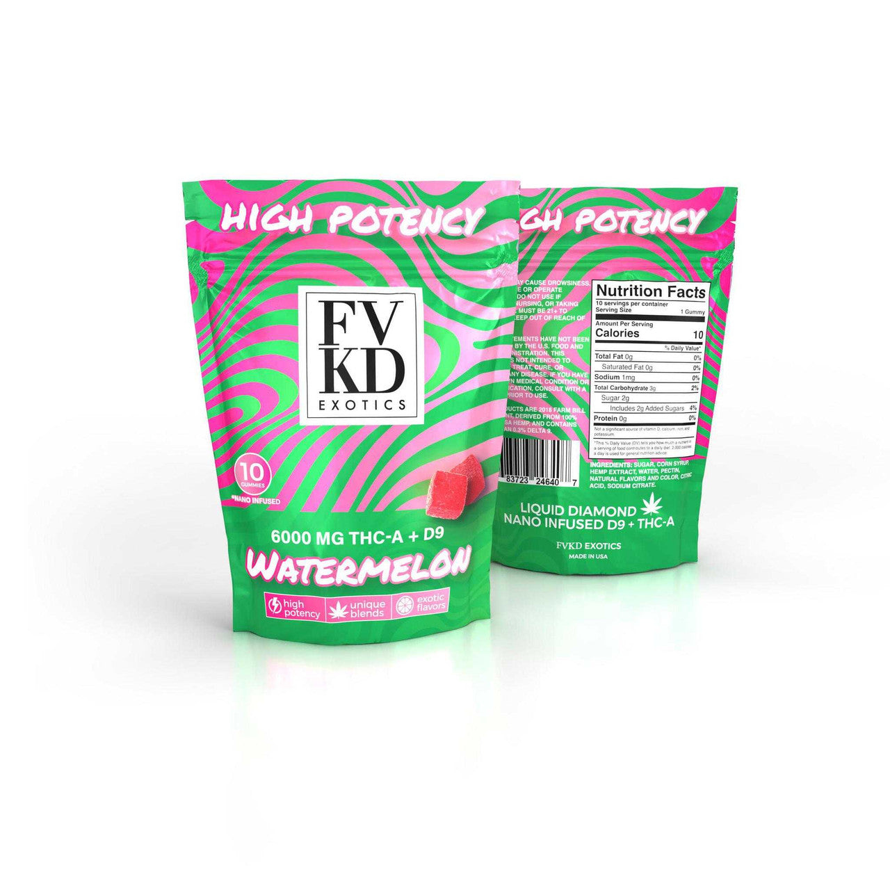 FVKD Exotics 6,000MG THCP + D8 + D9 Gummies