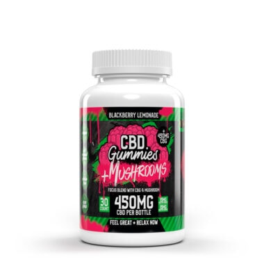 CBD Gummies + Mushrooms 450 MG Blackberry Lemonade