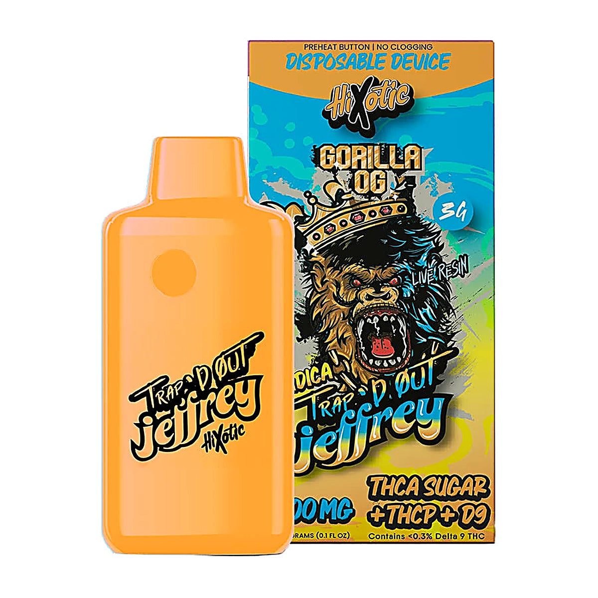 HiXotic Trap’d Out Jeffrey Disposable 3g - Side View