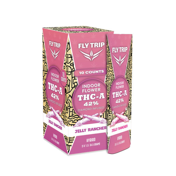 Fly Trip Indoor Flower THC-A 42% Diamond Infused Pre-Roll 3ct x 1.5G(4.5 Gram Total)