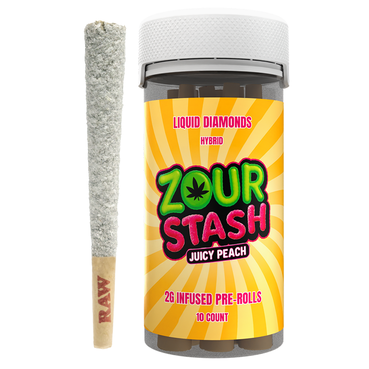Zour Stash Liquid Diamonds 2G Infused Pre-Rolls 10 Count