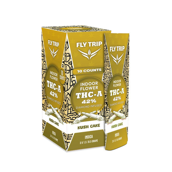 Fly Trip Indoor Flower THC-A 42% Diamond Infused Pre-Roll 3ct x 1.5G(4.5 Gram Total)
