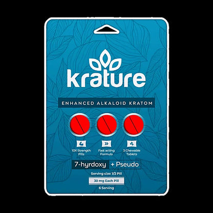 Krature Enhanced Alkaloid Kratom 7-Hydroxy+Psuedo(30Mg Per Tab) - Side View