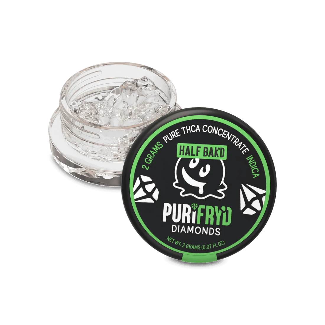 Half Bak'd Purifry'd THCA Diamond Dabs 2G