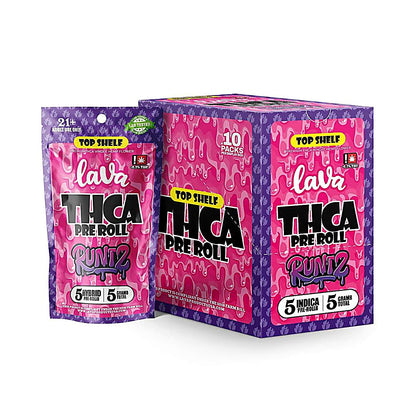 Lava Top Shelf THCA Prerolls(5 Count) - Side View