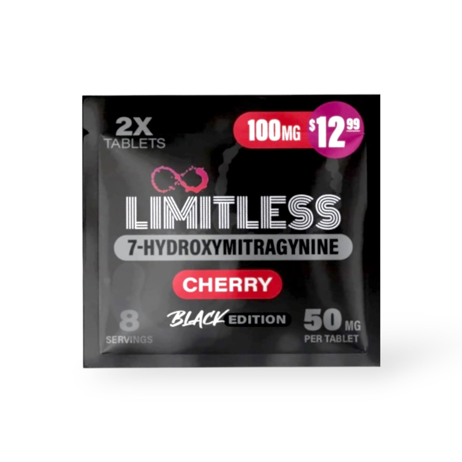 Limitless 7-Hydroxymitragynine Black Edition 100Mg 2x 50Mg Tablets