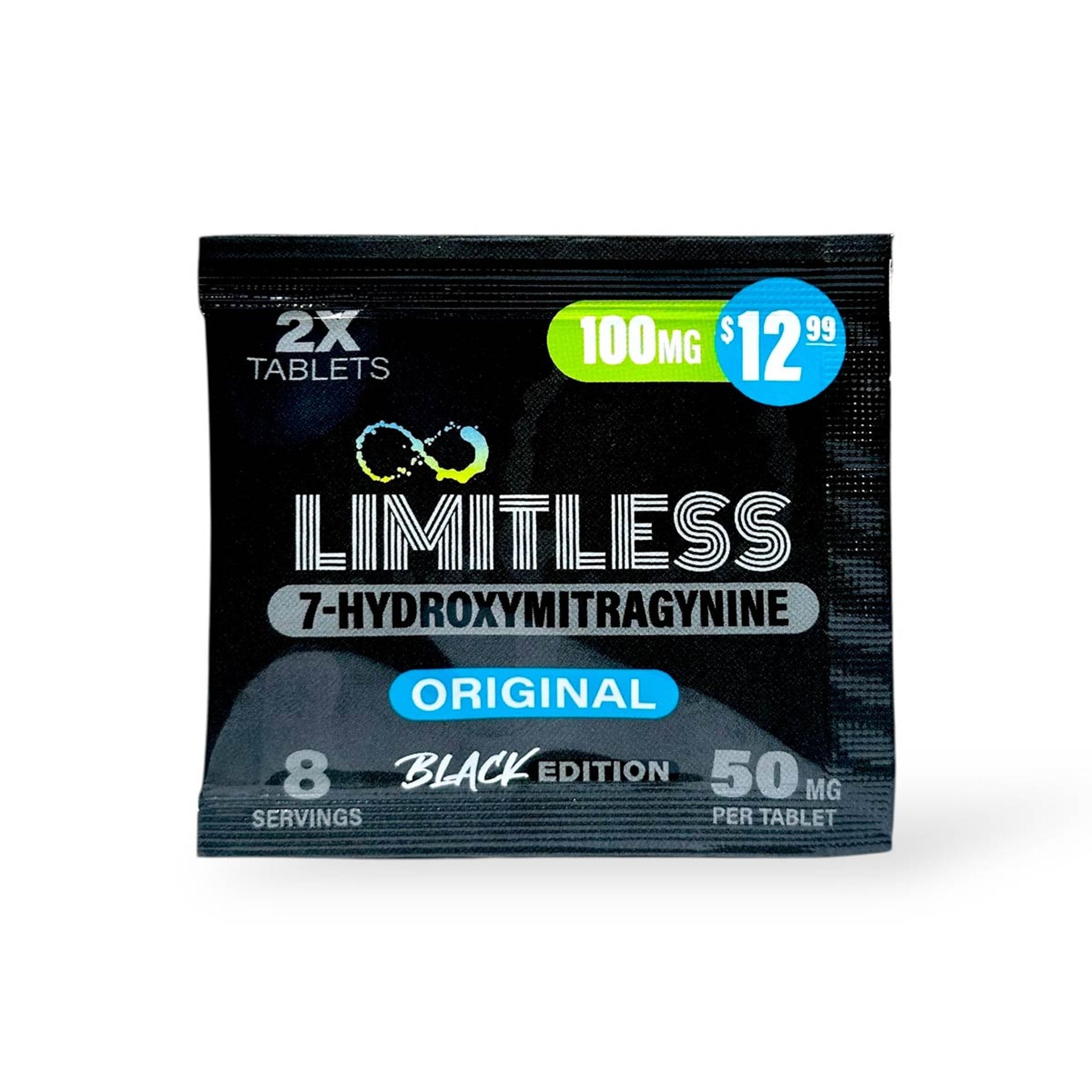 Limitless 7-Hydroxymitragynine Black Edition 100Mg 2x 50Mg Tablets