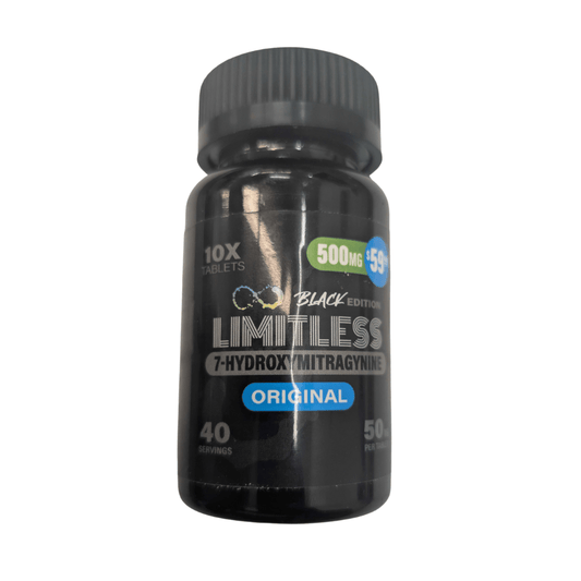 Limitless 7-Hydroxymitragynine 500MG 10 Count Black Edition(50MG Per Tablet)