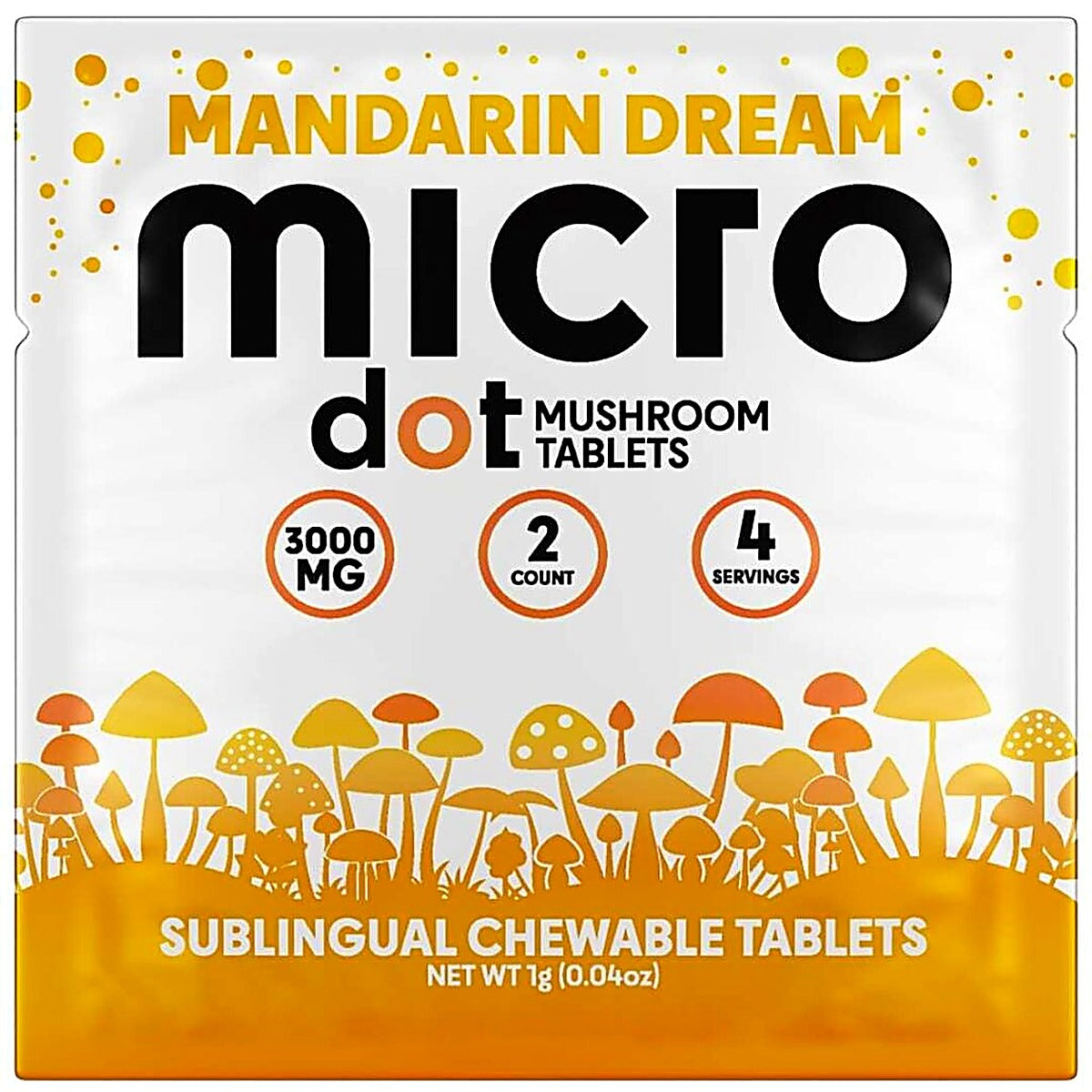 Micro Dot Mushroom Tablets 2pc (3000mg Total) - Side View
