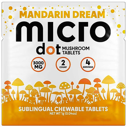 Micro Dot Mushroom Tablets 2pc (3000mg Total) - Side View
