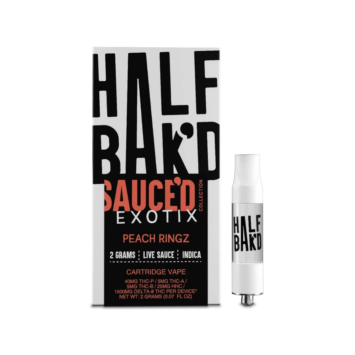 Half Bakd Sauced Exotix Live Sauce THCP 2g Cart