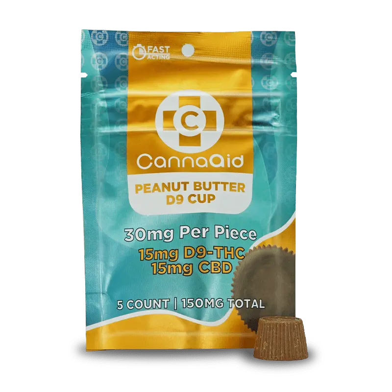 CannaAid Peanut Butter D9 Cup - Front View