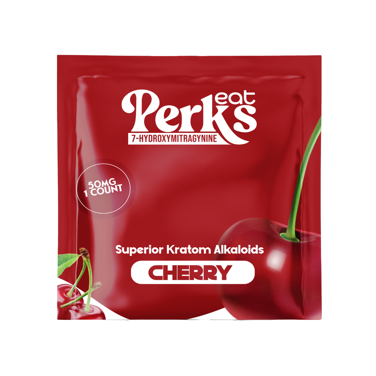 Eat Perks 7-Hydroxymitragynine 50MG 1 Count Superior Kratom Alkaloids - 1Pc Tablets Cherry