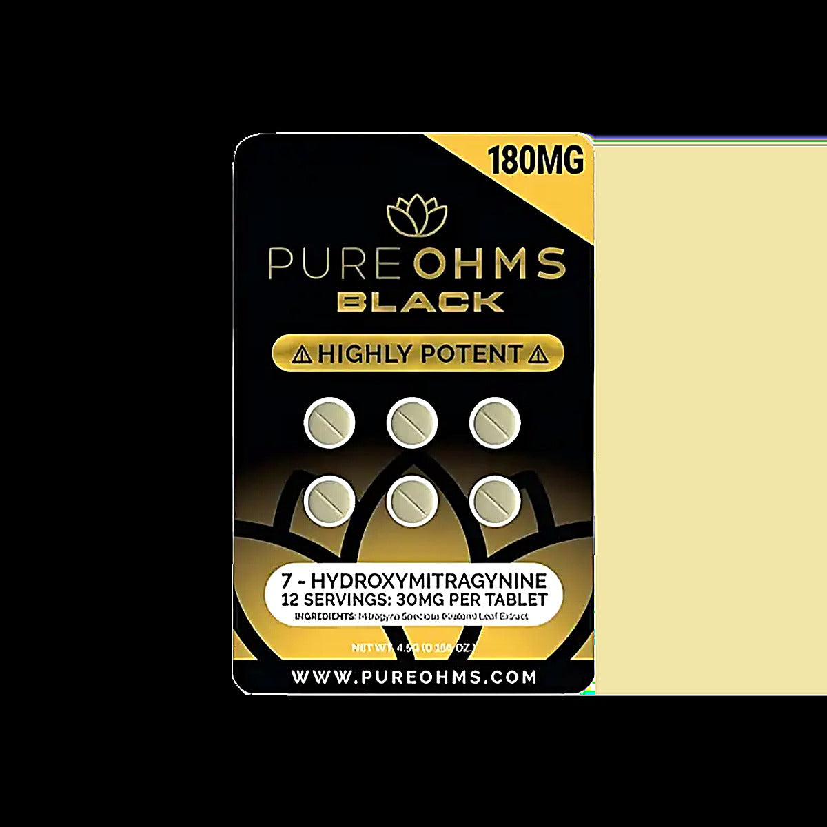 Pure OHMS Black 180MG 30MG Per Tablet