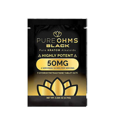 Pure OHMS Black 50MG 7-Hydroxymitragynine Tablet