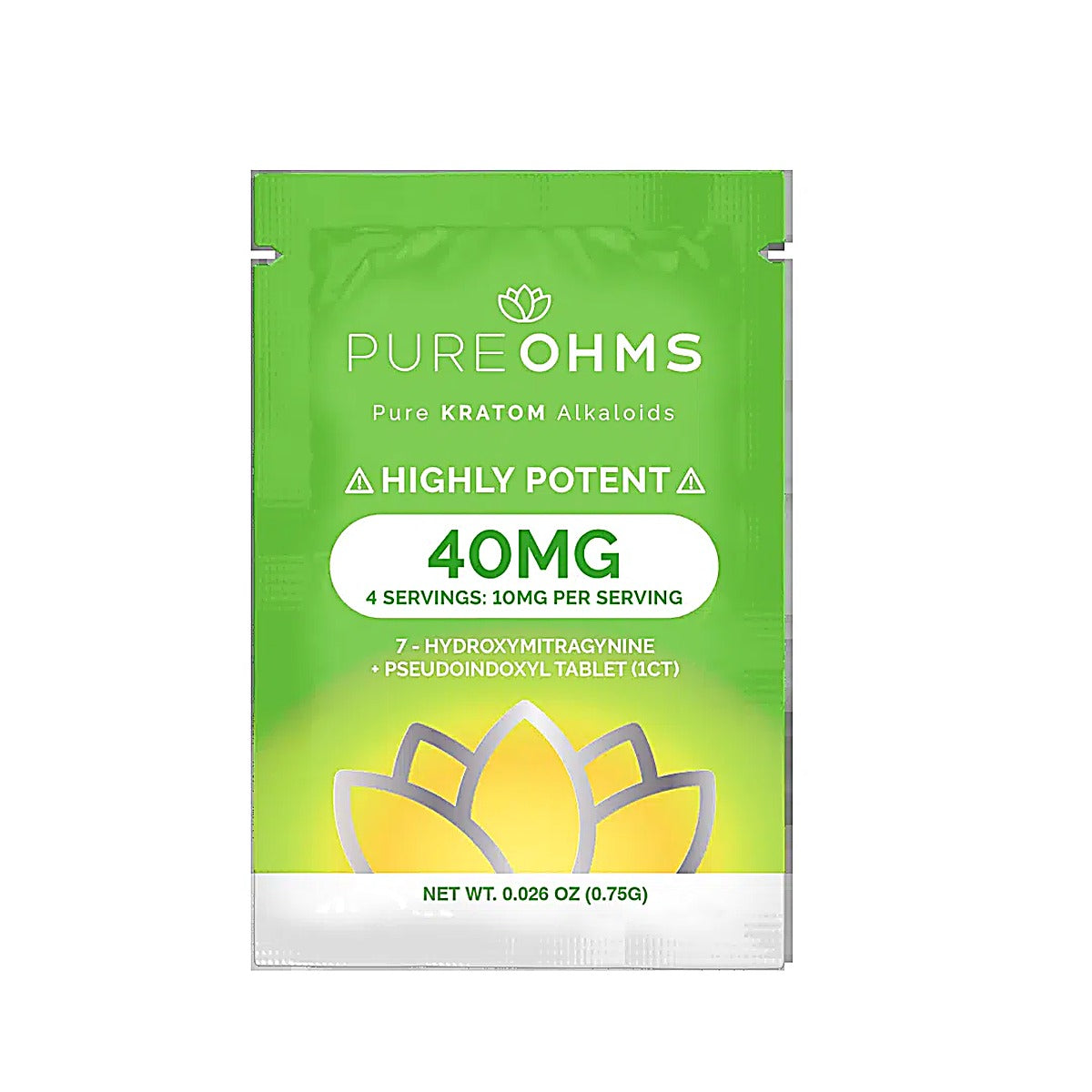 Pure OHMS Green Psuedo + 7-Hydroxymitragynine 40MG Tablet - Main Image
