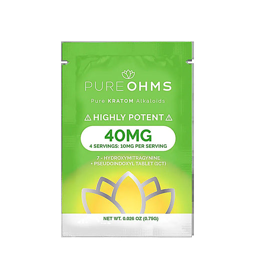 Pure OHMS Green Psuedo + 7-Hydroxymitragynine 40MG Tablet - Main Image