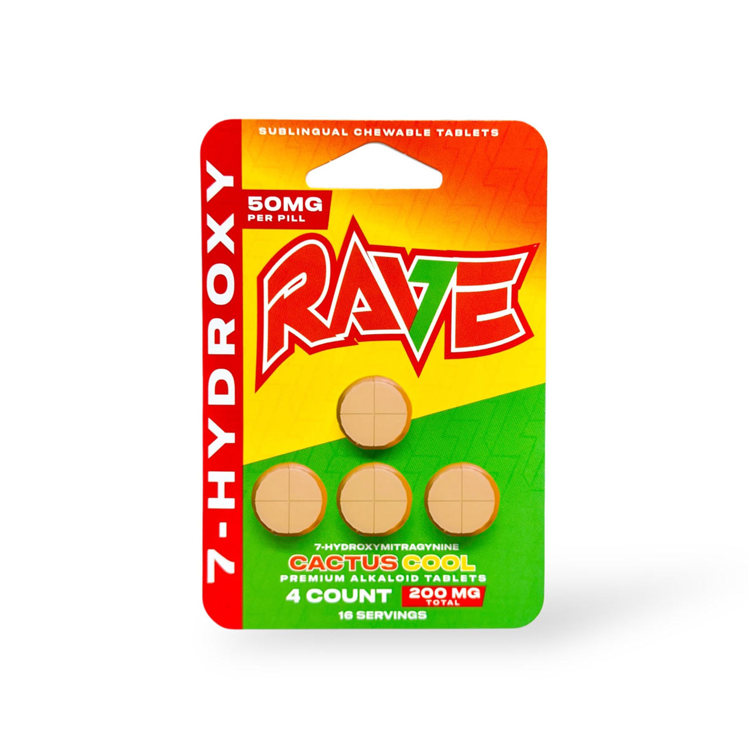 Rave 7-Hydroxymitragynine Premium Alkaloid Tablets 50MG Per Pill