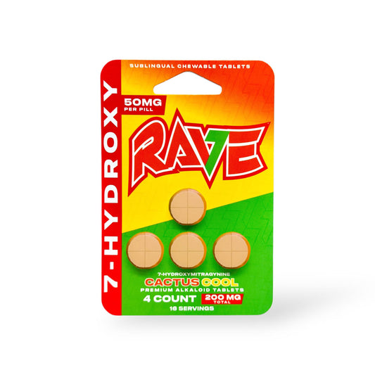 Rave 7-Hydroxymitragynine Premium Alkaloid Tablets 50MG Per Pill