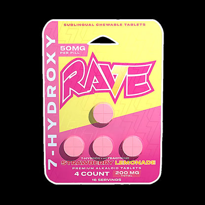 Rave 7-Hydroxymitragynine Tablets 4x50MG (200 MG Total) - Close-Up View