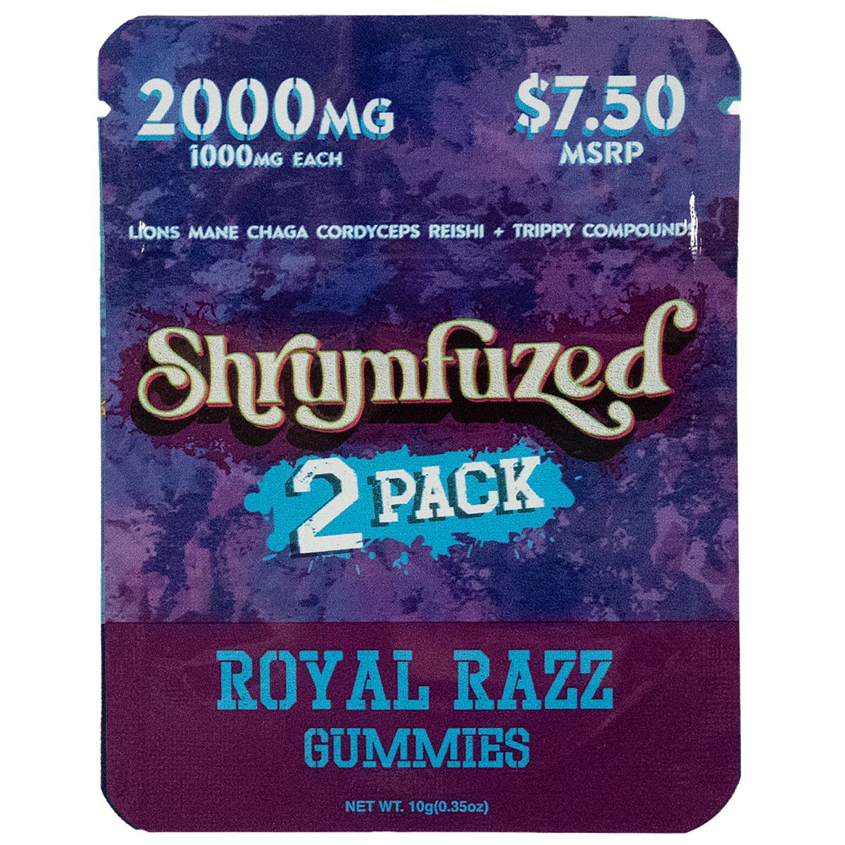 Royal Razz Shrumfuzed Mushroom Gummies 2 Pack 2000MG | 8 Flavors | Nootropic Blend