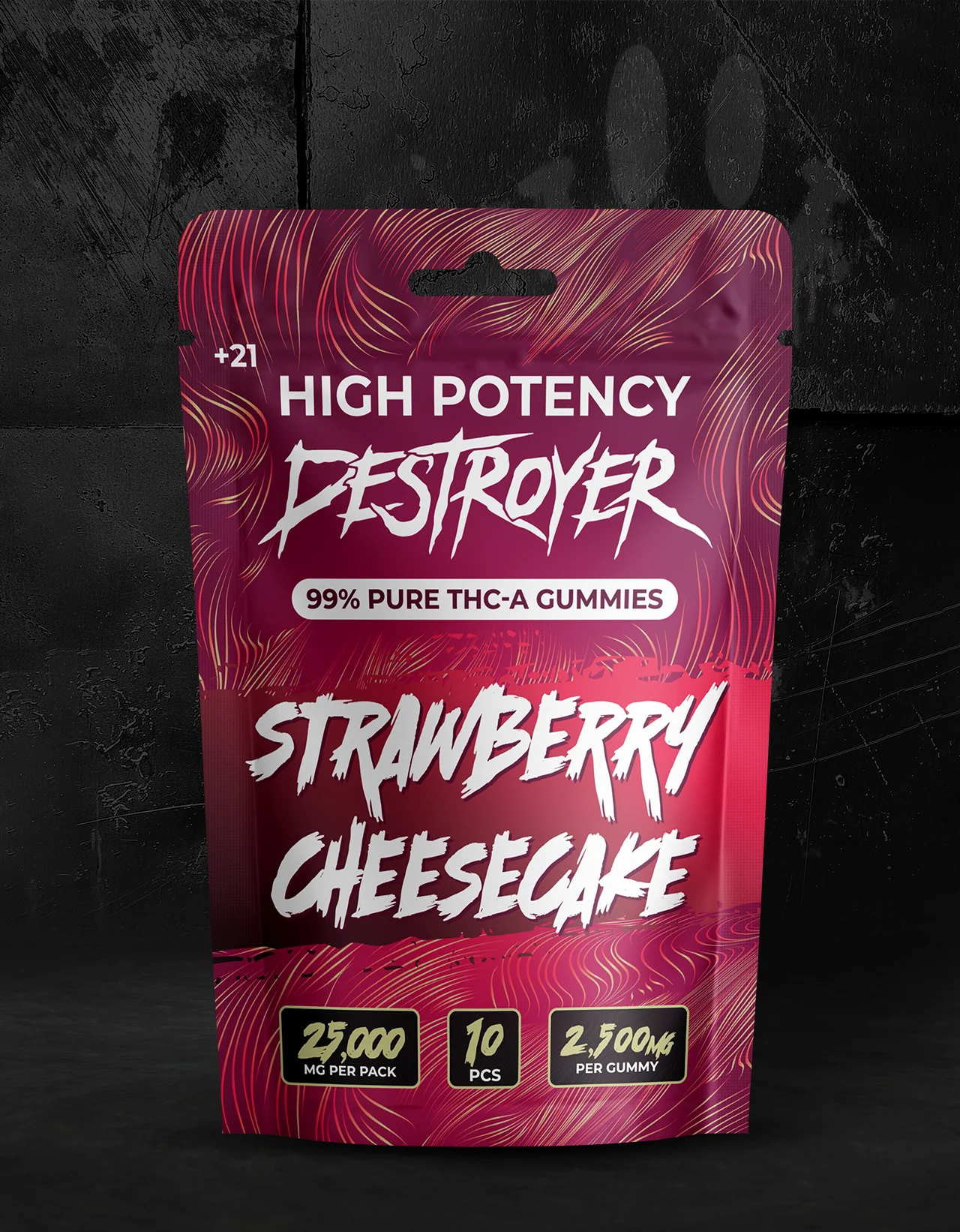 Destroyer High Potency 99% Pure THCA Gummies 10x2,500MG (25,000MG Total) - View 6