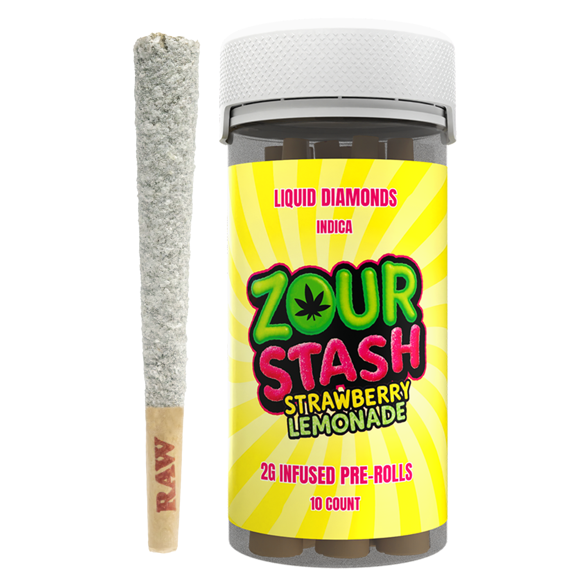 Zour Stash Liquid Diamonds 2G Infused Pre-Rolls 10 Count