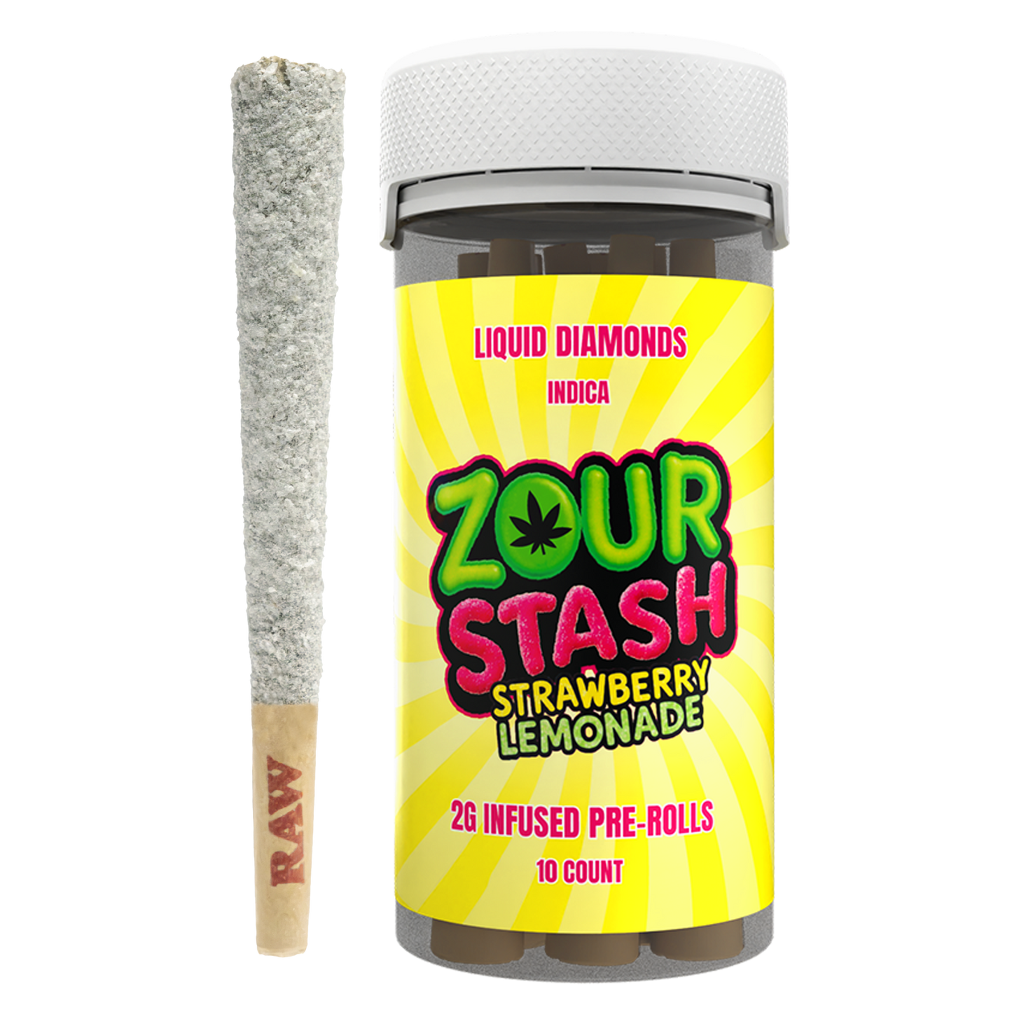 Zour Stash Liquid Diamonds 2G Infused Pre-Rolls 10 Count