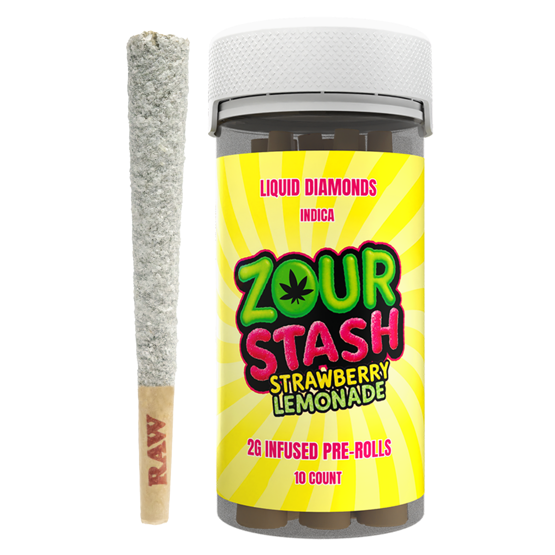 Zour Stash Liquid Diamonds 2G Infused Pre-Rolls 10 Count