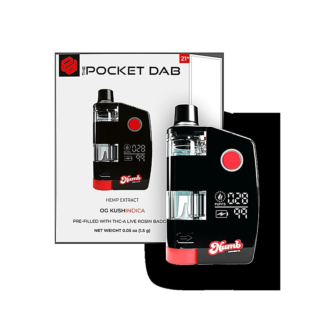 The Pocket Dab Pre-filled THC-A Live Rosin Badder Pen - Side View