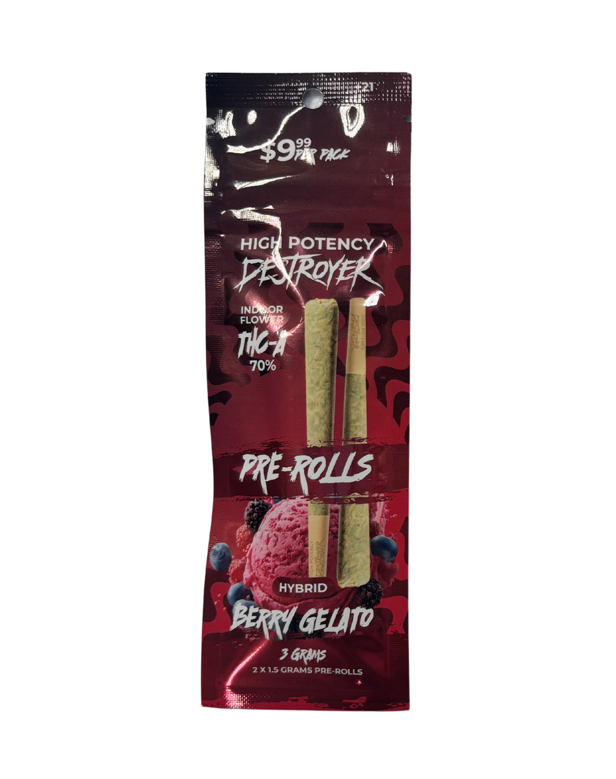 Destroyer High Potency Prerolls 70% THCA (2x1.5G) - Main Image