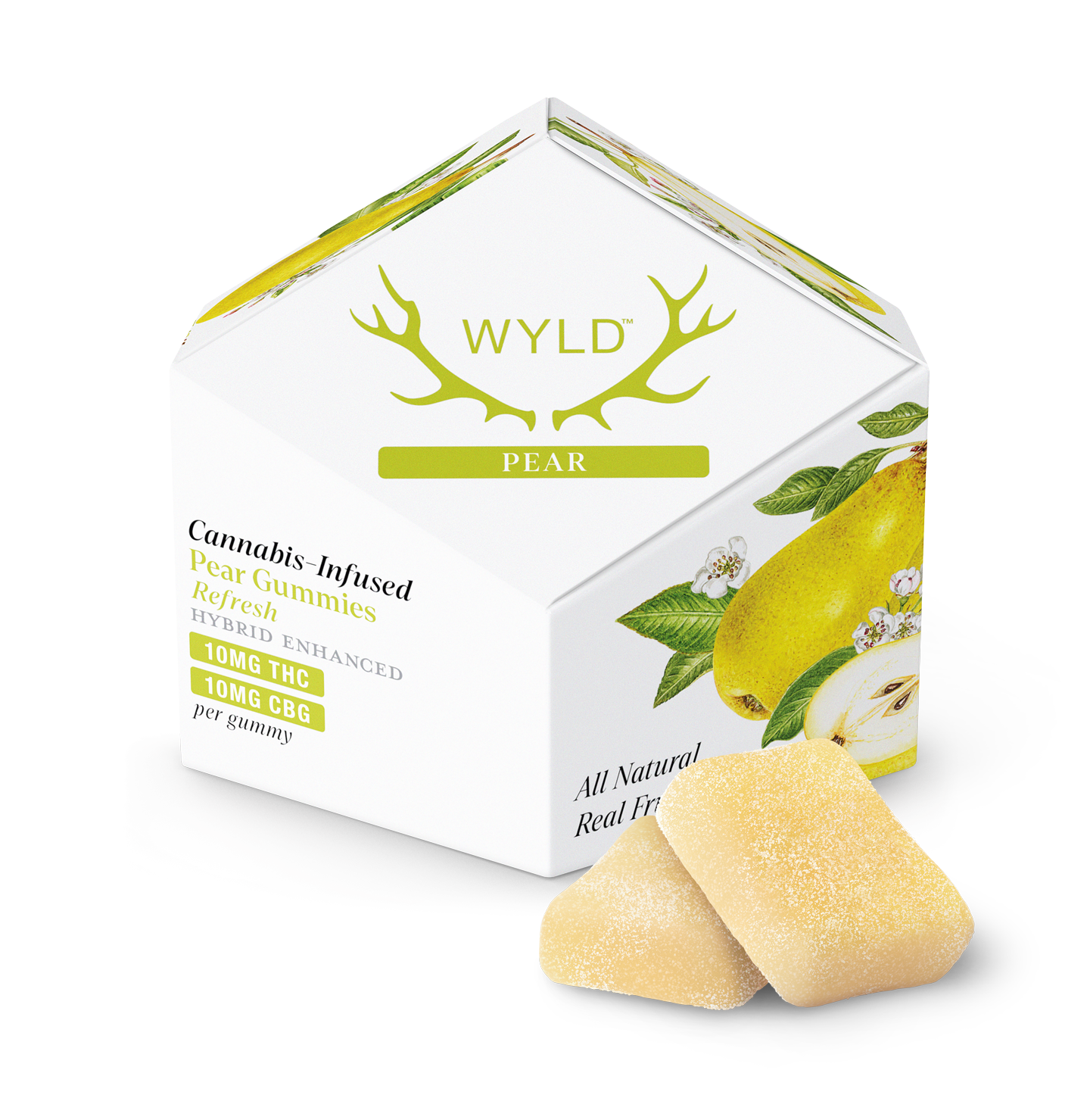 Wyld Delta-9 THC Gummies 10pc (100 MG Total) - Close-Up View