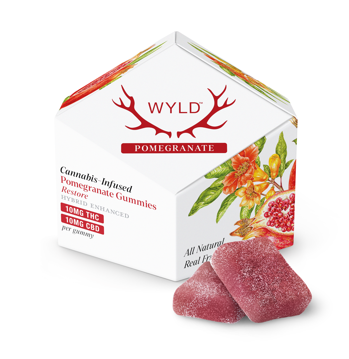 Wyld Delta-9 THC Gummies 10pc (100 MG Total) - Side View