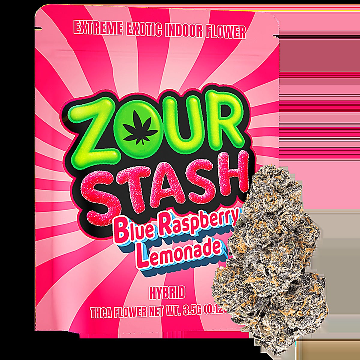 Zour Stash Blue Raspberry Lemonade(Hybrid)Extreme Exotic Indoor Flower 3.5g - Main Image
