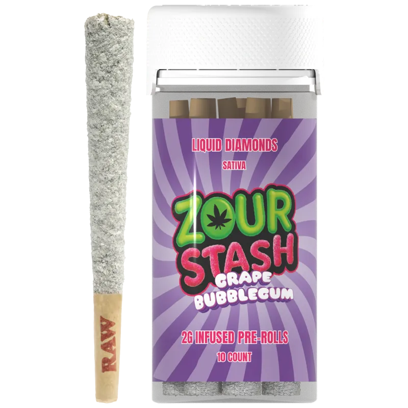 Zour Stash Liquid Diamonds 2G Infused Pre-Rolls 10 Count
