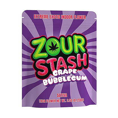 Zour Stash Grape Bubblegum(Sativa)Extreme Exotic Indoor Flower 3.5g - Detail View