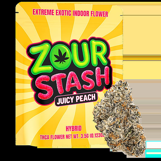 Zour Stash Juicy Peach(Hybrid)Extreme Exotic Indoor Flower 3.5g - Main Image
